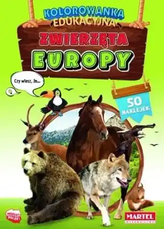 Niska cena Zwierzęta Europy z naklejkami. Kolorowanka edu - Hubert Włodarczyk